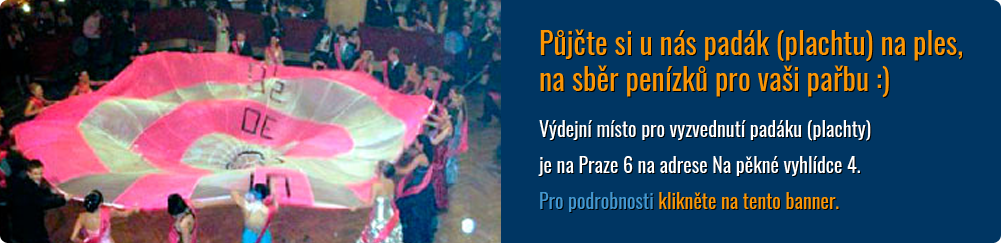 Půjčení padáku na ples