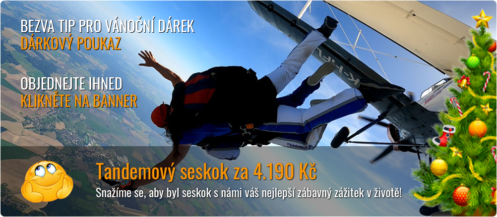 Dárkový poukaz na tandemový seskok již od 4190 Kč