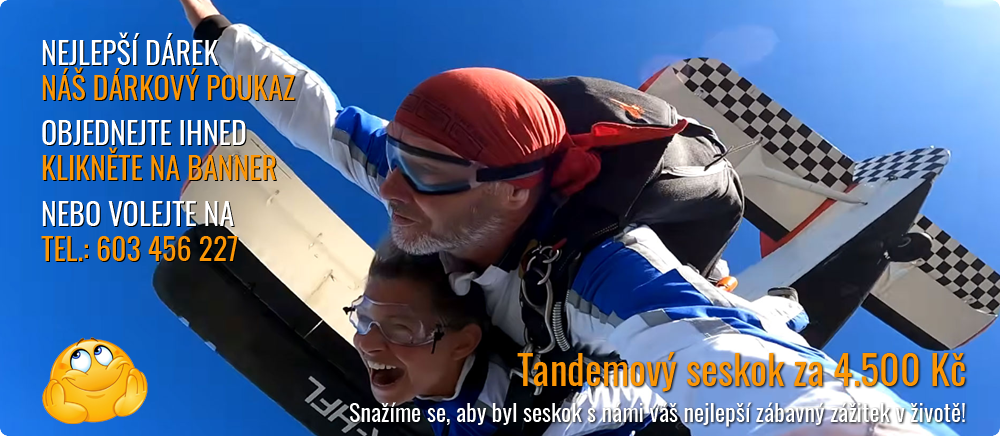 Dárkový poukaz na tandemový seskok již od 4190 Kč